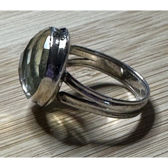 Natural Lemon Topaz Gemstone Handmade 925 Sterling Silver Ring Size 8 - Picture 4 of 4